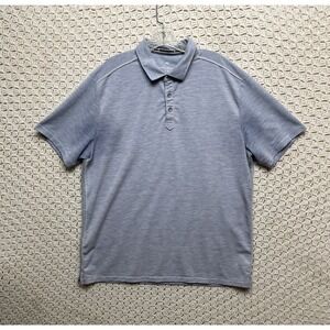 Tommy Bahama Polo Shirt Mens Large Baby Blue Short Sleeve Golf Cotton Rugby